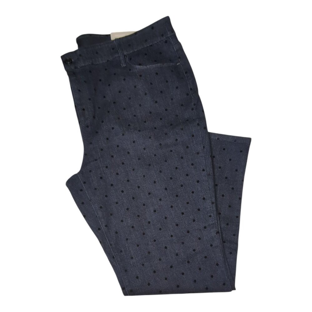 Chicos Secret Stretch Polka Dot Jeggings Size 20 NWO Denim Dark Wash Jeans